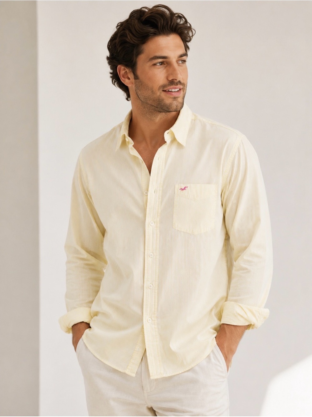 🔥BOGO Y2K Hollister Long-Sleeve Button-Down Shirt